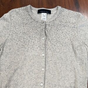 Jones New York women's embellished Silk Cashmere cardigan Sz S gray color